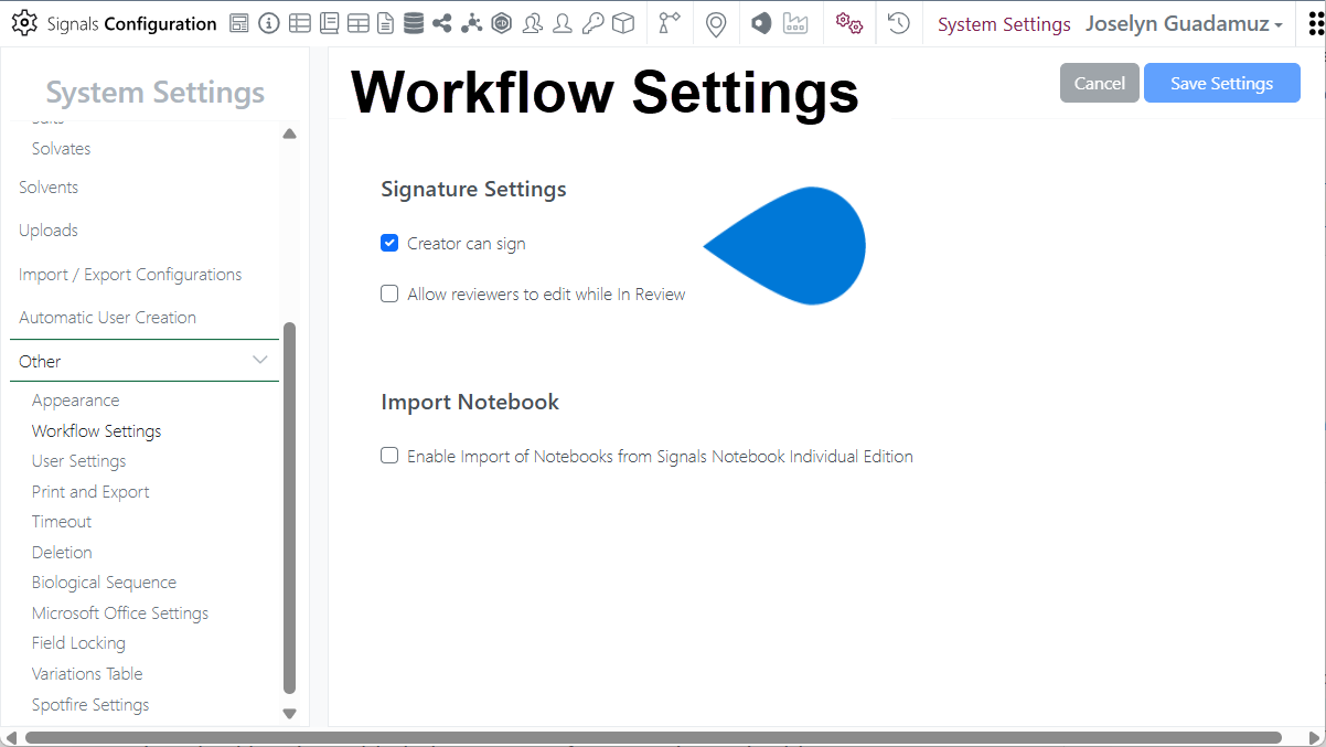 Modify Workflow settings from the Signals Configuration – Revvity ...